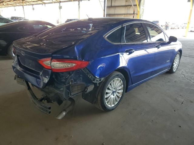 3FA6P0LUXER114606 - 2014 FORD FUSION SE HYBRID BLUE photo 3