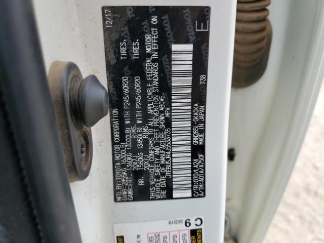 JTEBU5JR4J5533735 - 2018 TOYOTA 4RUNNER SR5/SR5 PREMIUM თეთრი ფოტო 12