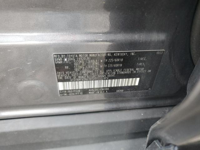 4T3T6RFV2NU101207 - 2022 TOYOTA RAV4 SE ნაცრისფერი ფოტო 13