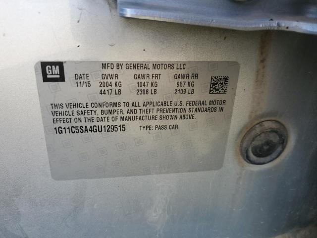 1G11C5SA4GU129515 - 2016 CHEVROLET MALIBU LIM LT 银色 照片 12