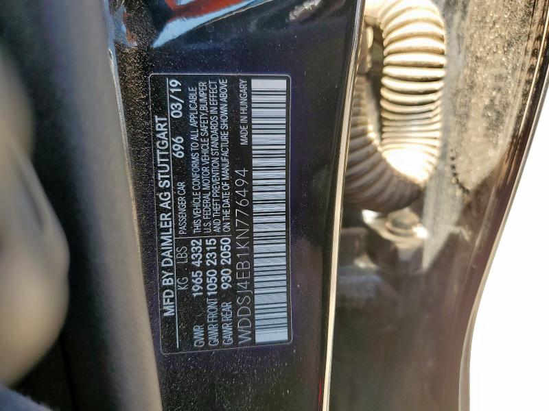 WDDSJ4EB1KN776494 - 2019 MERCEDES-BENZ CLA 250 BLACK photo 12