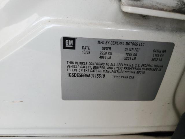 1G6DE5EG5A0115610 - 2010 CADILLAC CTS LUXURY COLLECTION თეთრი ფოტო 12