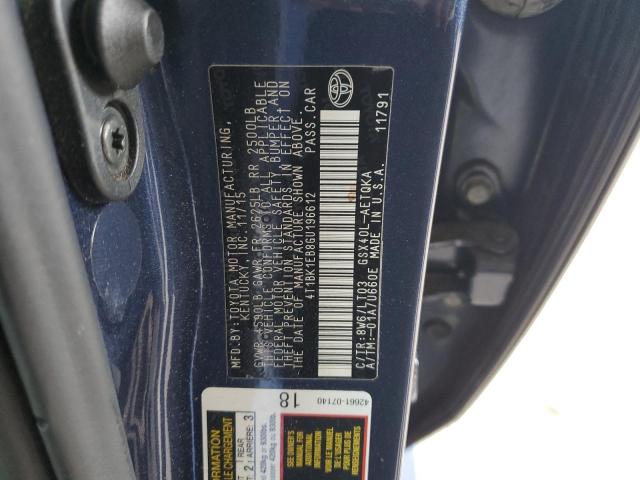 4T1BK1EB8GU196612 - 2016 TOYOTA AVALON XLE BLUE photo 12