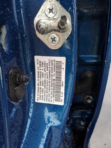 19XFB2F8XDE201768 - 2013 HONDA CIVIC EX BLUE photo 12