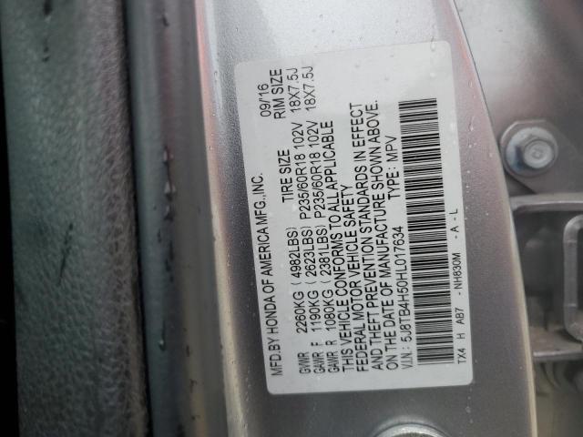 5J8TB4H50HL017634 - 2017 ACURA RDX TECHNOLOGY SILVER photo 13