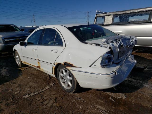 WDBRF61J82F203751 - 2002 MERCEDES-BENZ C 240 WHITE photo 2