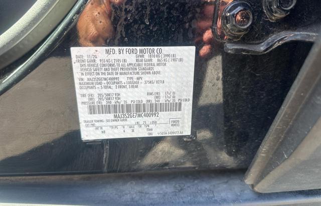 MAJ3S2GE7MC400992 - 2021 FORD ECOSPORT SE BLACK photo 10