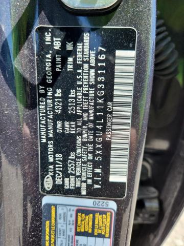 5XXGU4L11KG331167 - 2019 KIA OPTIMA EX CHARCOAL photo 13