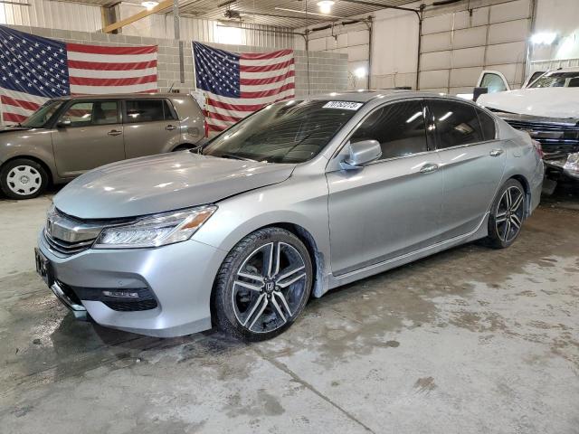 1HGCR3F90GA014318 - 2016 HONDA ACCORD TOURING GRAY photo 1