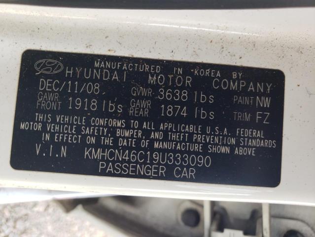 KMHCN46C19U333090 - 2009 HYUNDAI ACCENT GLS 白色 照片 12