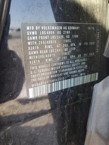 WVGAV7AX0GW543572 - 2016 VOLKSWAGEN TIGUAN S BLACK photo 13