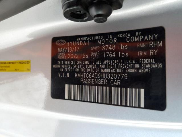 KMHTC6AD9HU320779 - 2017 HYUNDAI VELOSTER SILVER photo 12