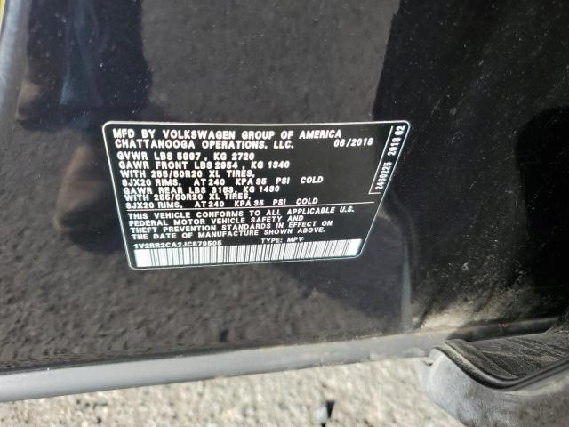 1V2RR2CA2JC579505 - 2018 VOLKSWAGEN ATLAS SEL BLACK photo 12