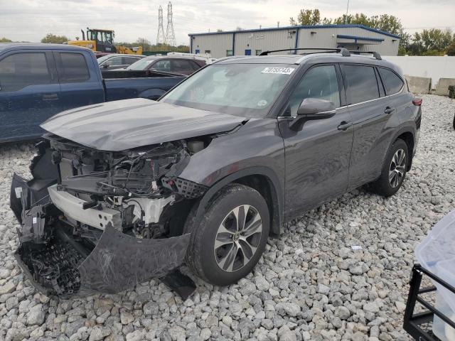 5TDGZRBH1NS185207 - 2022 TOYOTA HIGHLANDER XLE GRAY photo 1