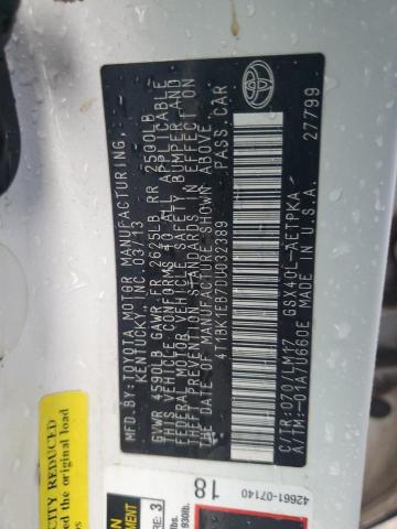 4T1BK1EB7DU032389 - 2013 TOYOTA AVALON BASE Blanc photo 12