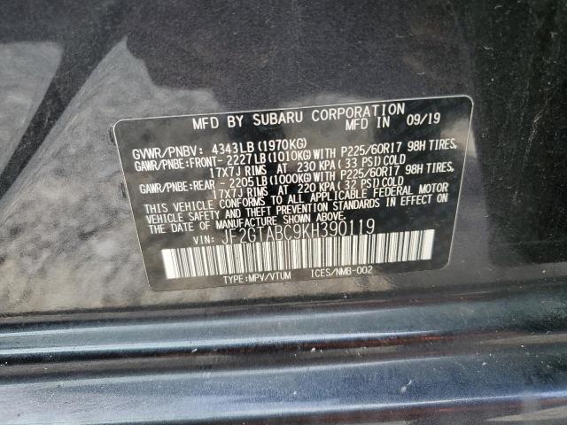 JF2GTABC9KH390119 - 2019 SUBARU CROSSTREK GRAY photo 12