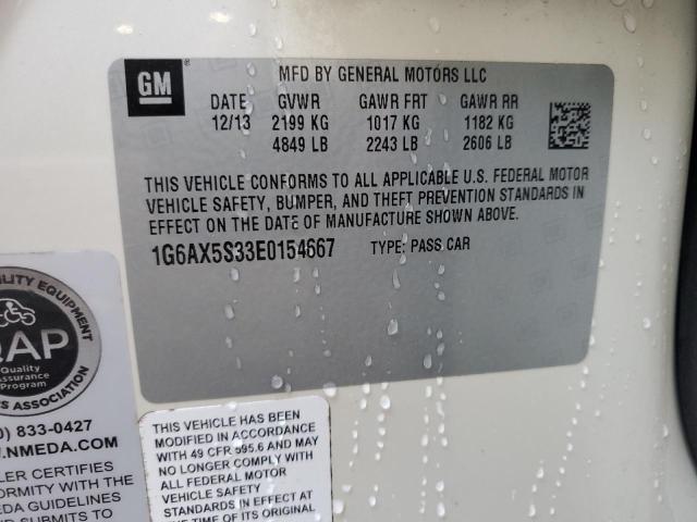 1G6AX5S33E0154667 - 2014 CADILLAC CTS LUXURY COLLECTION CREAM photo 12