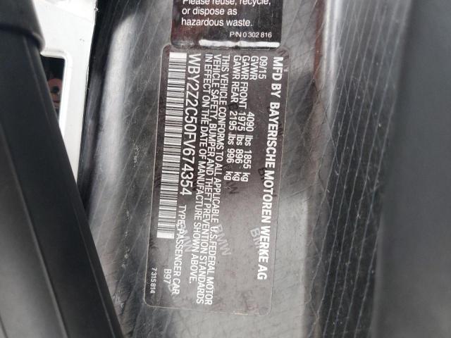 WBY2Z2C50FV674354 - 2015 BMW I8 WHITE photo 12