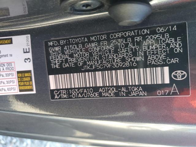 JTKJF5C79F3092816 - 2015 TOYOTA SCION TC ვერცხლისფერი ფოტო 12