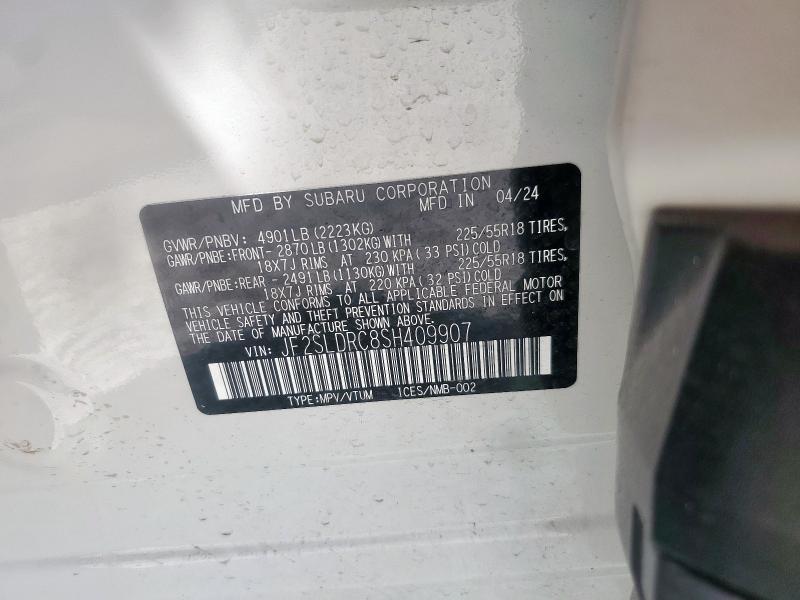 JF2SLDRC8SH409907 - 2025 SUBARU FORESTER LIMITED Biały zdjęcie 14