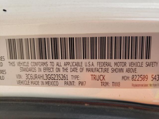 3C6UR4HL3GG235261 - 2016 RAM 2500 ST WHITE photo 13