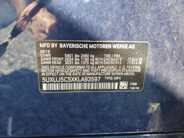 5UXUJ5C5XKLA93597 - 2019 BMW X4 M40I BLUE photo 13