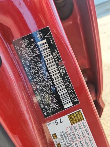 JTDKB20U887701521 - 2008 TOYOTA PRIUS წითელი ფოტო 12