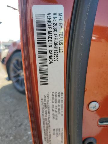 2C3CDZFJ3NH122509 - 2022 DODGE CHALLENGER R/T SCAT PACK ORANGE photo 12