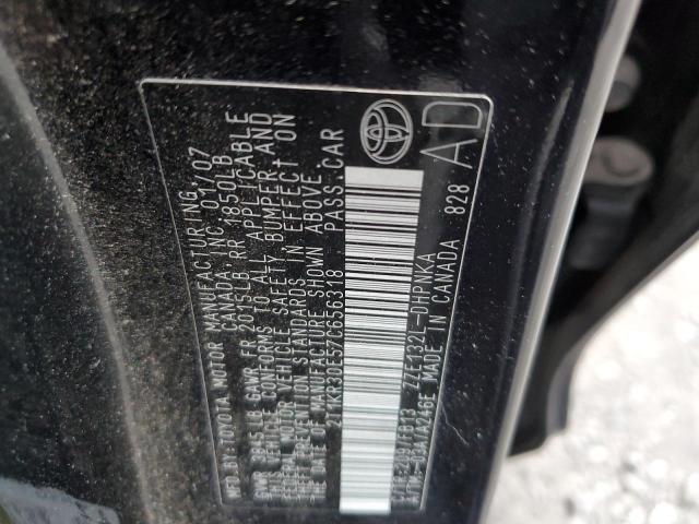 2T1KR30E57C656318 - 2007 TOYOTA COROLLA MA XR BLACK photo 12