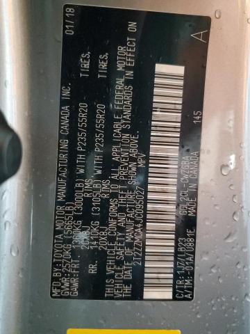 2T2ZZMCA4JC095027 - 2018 LEXUS RX 350 BASE Արծաթագույն լուսանկար 14