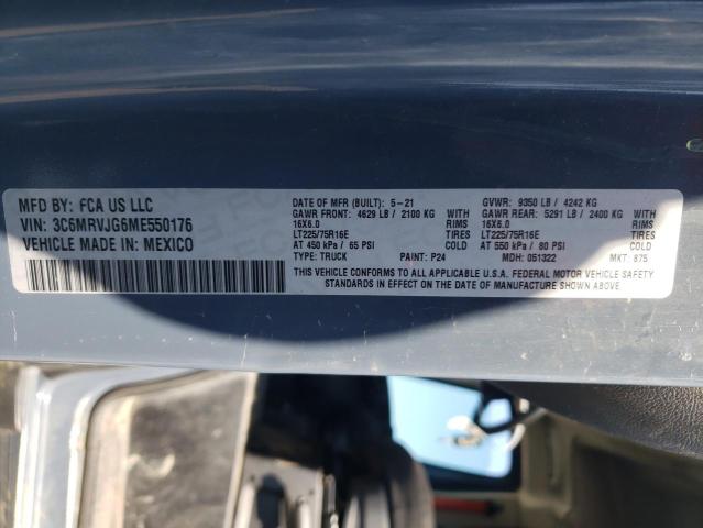 3C6MRVJG6ME550176 - 2021 RAM PROMASTER 3500 HIGH ლურჯი ფოტო 13