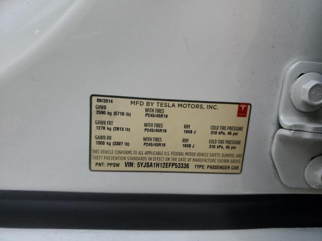 5YJSA1H12EFP53336 - 2014 TESLA MODEL S WHITE photo 12