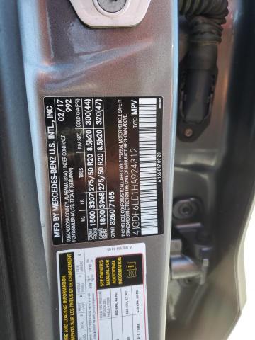 4JGDF6EE1HA924312 - 2017 MERCEDES-BENZ GLS 450 4MATIC GRAY photo 14