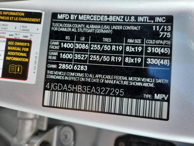 4JGDA5HB3EA327295 - 2014 MERCEDES-BENZ ML 350 4MATIC SILVER photo 13