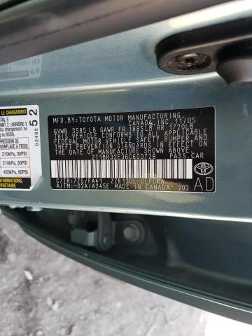 2T1BR32E36C600728 - 2006 TOYOTA COROLLA CE BLUE photo 12