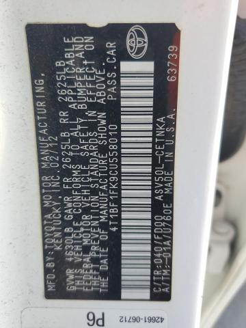 4T1BF1FK9CU558010 - 2012 TOYOTA CAMRY BASE WHITE photo 13