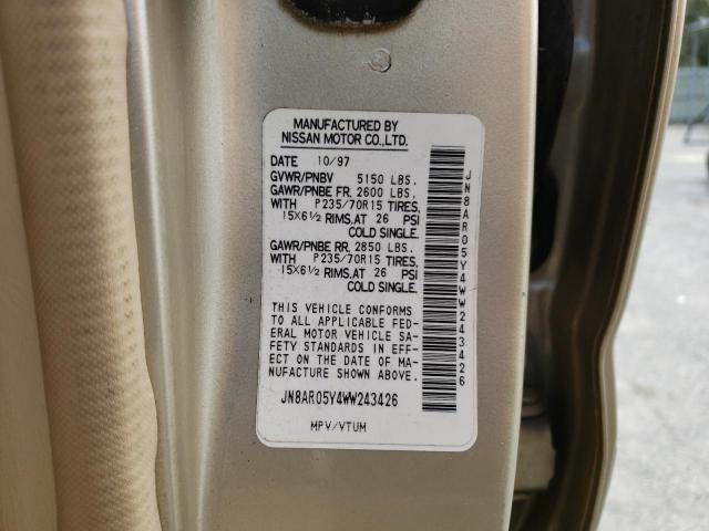 JN8AR05Y4WW243426 - 1998 NISSAN PATHFINDER LE 金色 照片 13