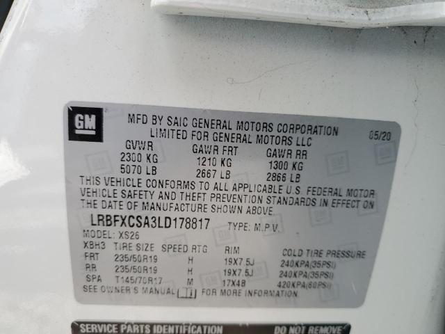 LRBFXCSA3LD178817 - 2020 BUICK ENVISION ESSENCE Белый фото 13