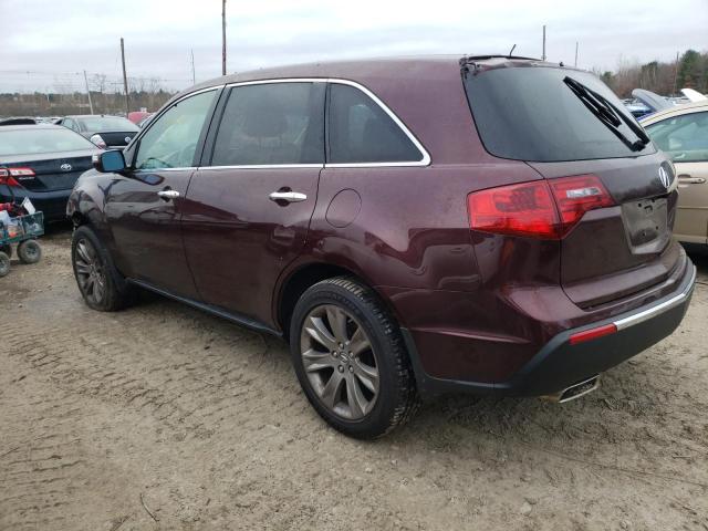 2HNYD2H89DH504202 - 2013 ACURA MDX ADVANCE MAROON photo 2