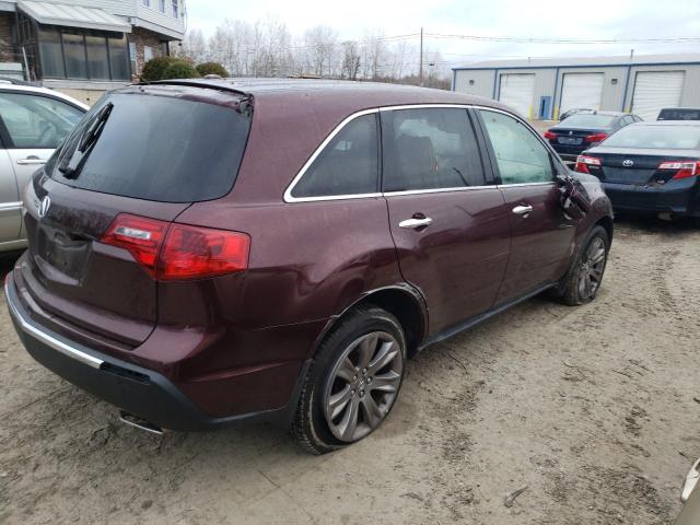 2HNYD2H89DH504202 - 2013 ACURA MDX ADVANCE MAROON photo 3