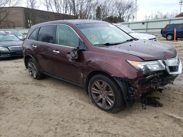 2HNYD2H89DH504202 - 2013 ACURA MDX ADVANCE MAROON photo 4