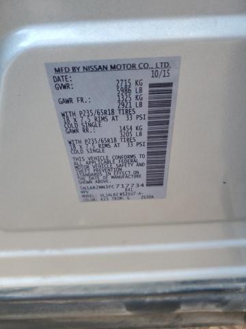 5N1AR2MN3FC717734 - 2015 NISSAN PATHFINDER S SILVER photo 13