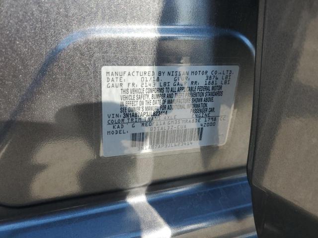 3N1AB7AP3JL623414 - 2018 NISSAN SENTRA S GRAY photo 12