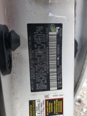 4T1BE46K49U898906 - 2009 TOYOTA CAMRY BASE WHITE photo 12