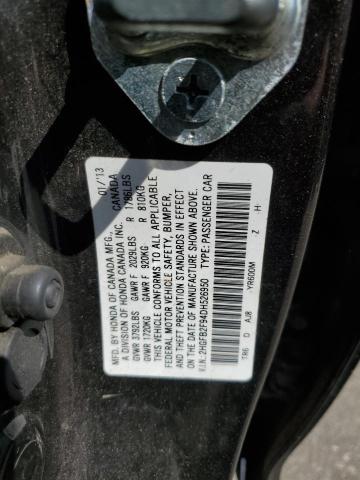 2HGFB2F94DH526950 - 2013 HONDA CIVIC EXL შავი ფოტო 12