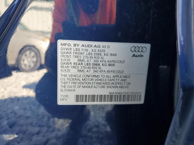 WA1VMAFE9CD008351 - 2012 AUDI Q7 PRESTIGE BLUE photo 13