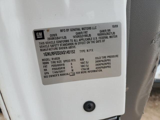 1GNLRFED2AS145152 - 2010 CHEVROLET TRAVERSE LT Ağ foto 13