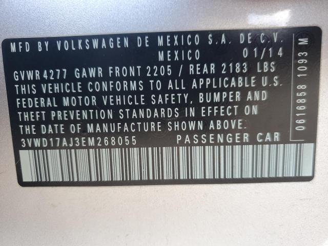 3VWD17AJ3EM268055 - 2014 VOLKSWAGEN JETTA SE SILVER photo 12