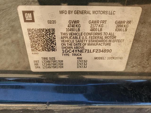 1GC4YNE71LF234890 - 2020 CHEVROLET SILVERADO K2500 HEAVY DUTY LT BLUE photo 12