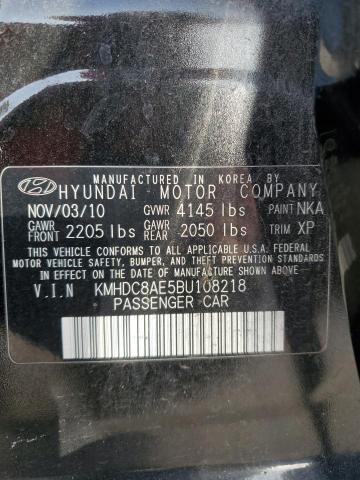 KMHDC8AE5BU108218 - 2011 HYUNDAI ELANTRA TO GLS BLACK photo 12